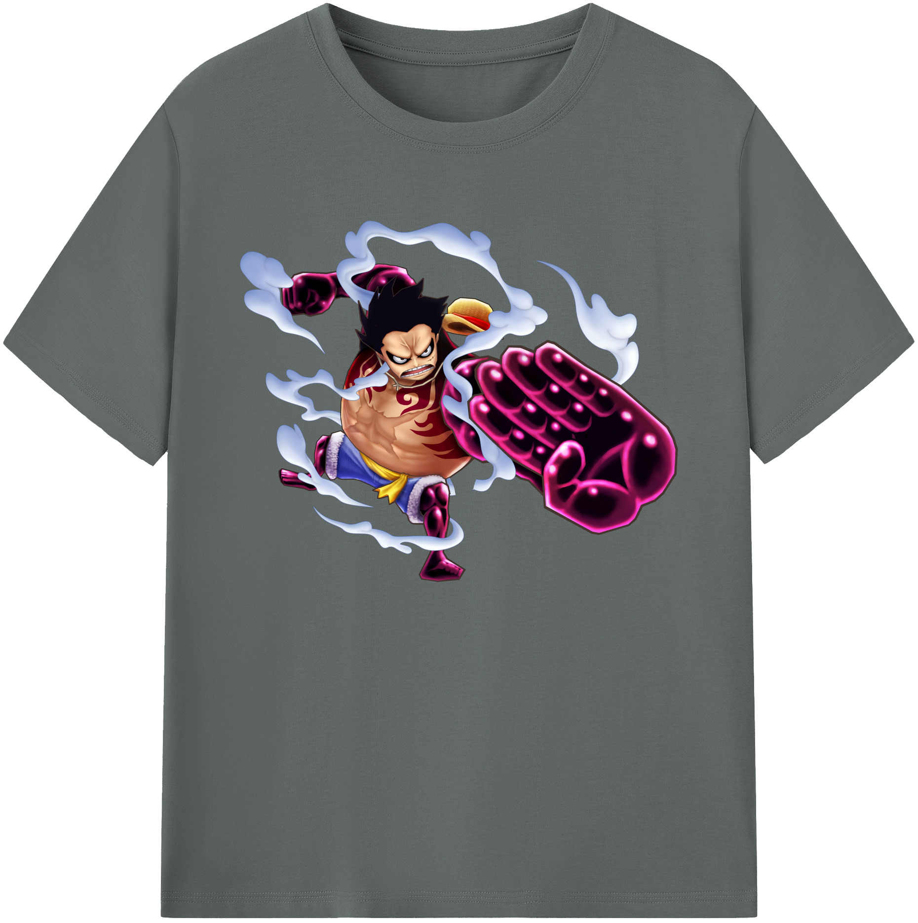 ワンピース モンキー・D・ルフィ ONE PIECE Monkey D. Luffy 綿100％ メンズ半袖Tシャツ｜肌触りやわらか＆通気性